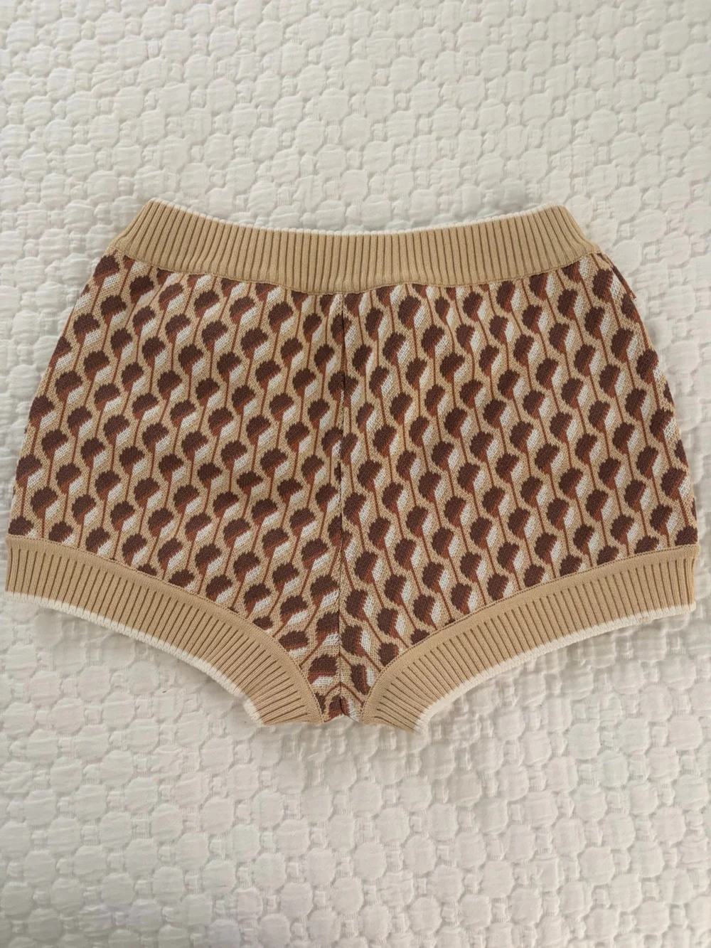 Miu Miu Cream & Brown Knit Bike Shorts. Runway. Never worn.
